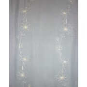 Stores Gardine Stoff Vorhang Blume gestickt weiß grün gelb Reststück 1,85 m