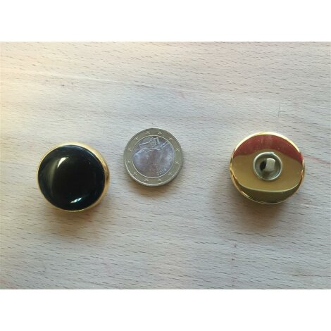 Kn&ouml;pfe Knopf Jackenknopf Mantelkn&ouml;pfe d=26 mm schwarz gold, 10 St&uuml;ck