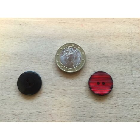 Kn&ouml;pfe Knopf Blusenknopf Hemdkn&ouml;pfe d=18 mm rot geriffelt, 10 St&uuml;ck