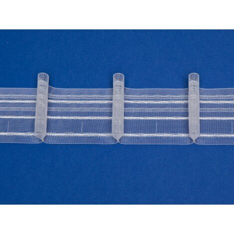 Faltenband Gardinenband Reihband 1er-Falte breit wei&szlig; transparent, Meterware