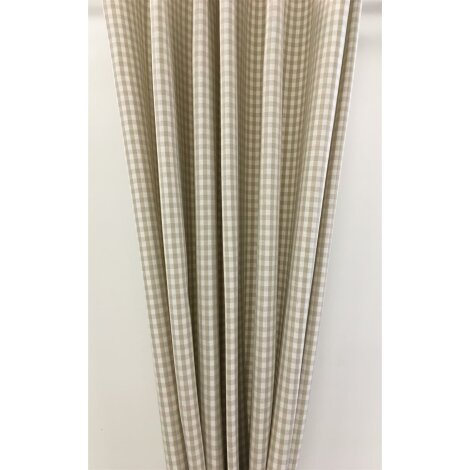 Deko-Stoffe Gardine Vorhang Landhaus Karo 6 mm natur beige blickdicht, Meterware