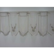 Pannaux Vorhang Scheibengardine Hirsch creme H 30 cm transparent, Meterware
