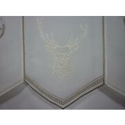 Pannaux Vorhang Scheibengardine Hirsch creme H 45 cm transparent, Meterware