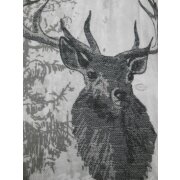 Kissenhülle Kissen Bezug Landhaus Hirsch marmoriert natur beige grau,40 x 40 cm