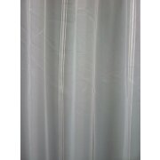 Stores Gardine Stoff Vorhang Streifen wei&szlig; schlamm transparent, Meterware