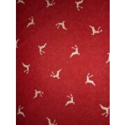 Landhaus Kissenh&uuml;lle Kissen Bezug springender Hirsch rot beige, Gr&ouml;&szlig;e nach Wahl