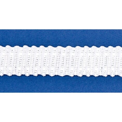Gardinenband Flauschrücken Stiftband Concorde 25 mm 1:2,5 weiß, Meterware