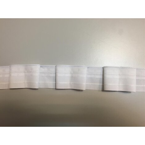 Gardinenband Faltenband Flachfalte 50 mm 1:2,5 weiß, Meterware