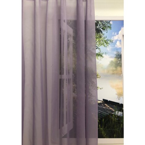 Deko-Stoff Gardine Vorhang, flieder, uni, transparent,...