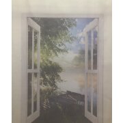 Dekostoff Gardine Vorhang flieder lila uni einfarbig transparent, Reststück 5,4 m