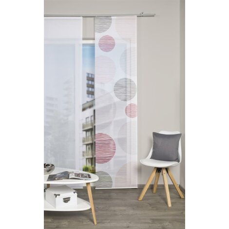 SCHIEBEVORHANG DIGITALDRUCK BAMBUS-OPTIK &quot;BORDEN&quot; ROSE 260 X 60 CM