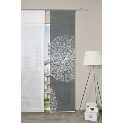 SCHIEBEVORHANG DIGITALDRUCK BAMBUS-OPTIK &quot;CRESTON&quot; RECHTS GRAU 260 X 60 CM