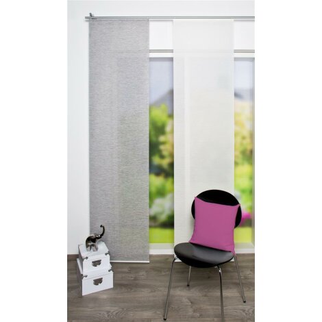 SCHIEBEVORHANG VOILE QUERSTREIFEN &quot;BAMBUS&quot;-OPTIK GRAU 245 X 60 CM