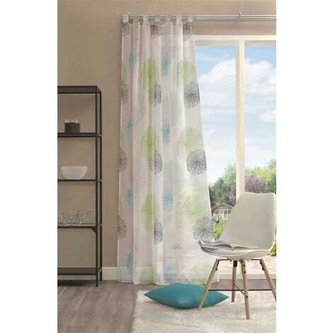SCHLAUFENSCHAL, SCHLAUFENSCHAL VOILE BEDRUCKT GR&Uuml;N 245 X 140 CM