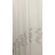 Stores Gardine Stoff Vorhang Kreise rohwei&szlig; silber transparent Meterware