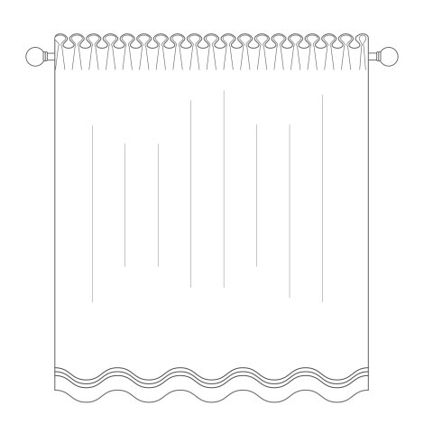 Schal mit Gardinenband (Schiene)