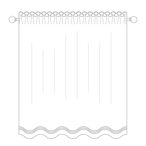 Schal mit Gardinenband (Stange)